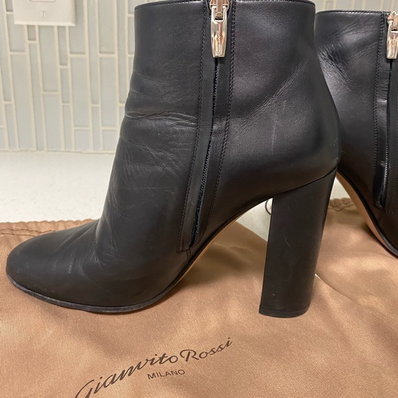 Gianvito Rossi - Black Leather Booties - Picture 3 of 4